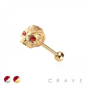 316L SURGICAL STEEL ALIEN HEAD TONGUE BARBELL